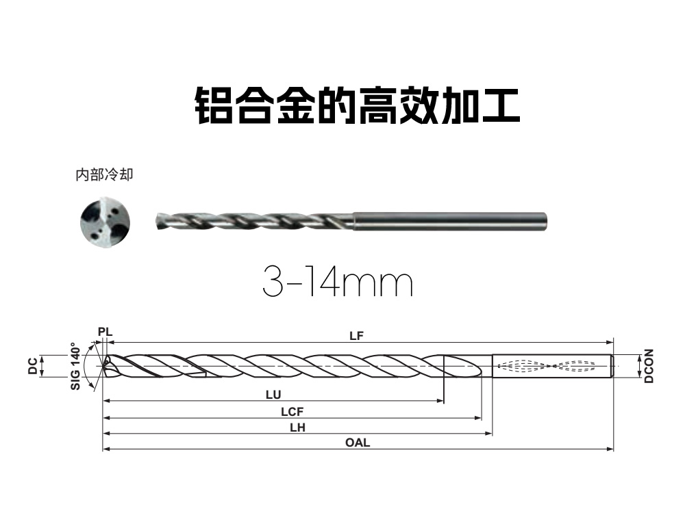 MNS鋁用整體合金鉆頭3-14