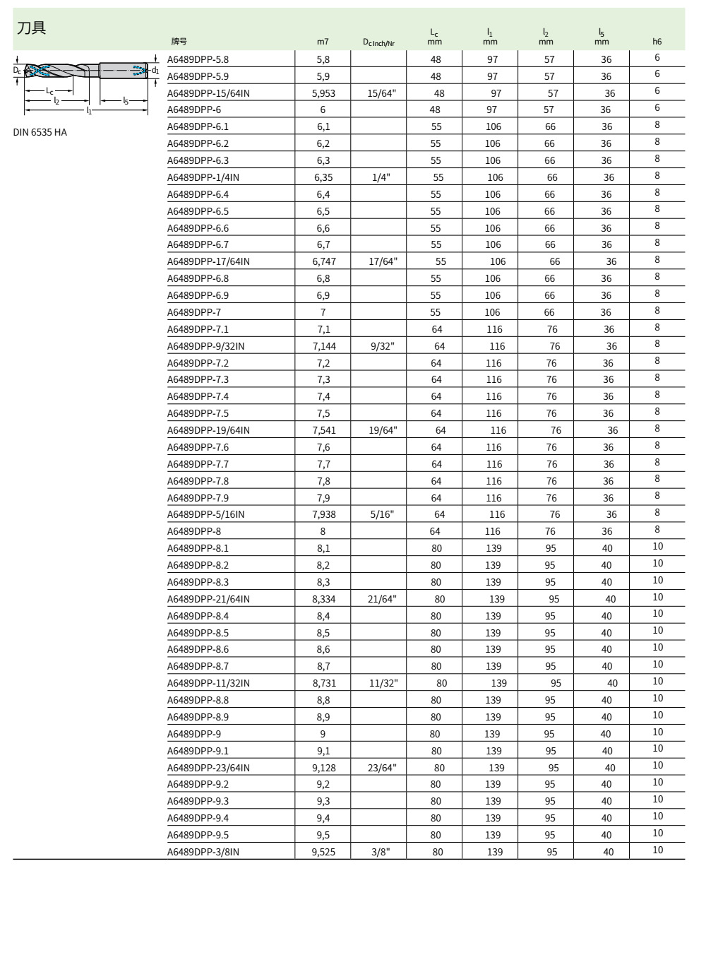 硬質合金內冷鉆頭A6489DPP